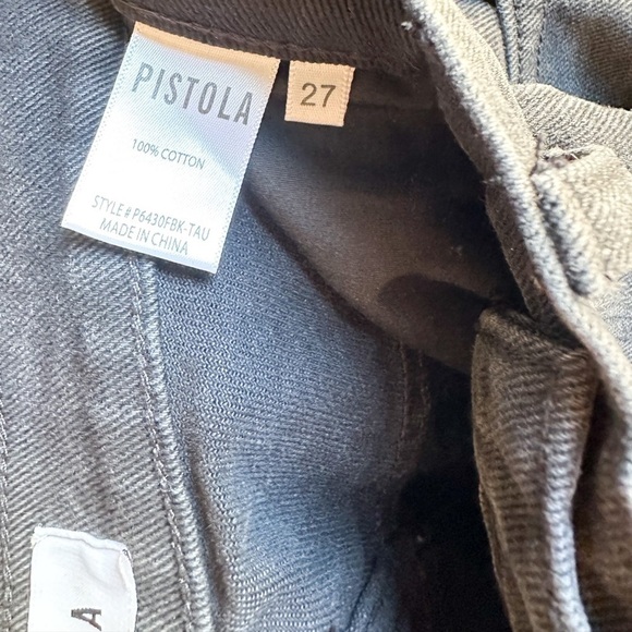 PISTOLA Keaton High Waisted Slim Straight Taurus Denim Jeans In Black Size 27 - Picture 5 of 7